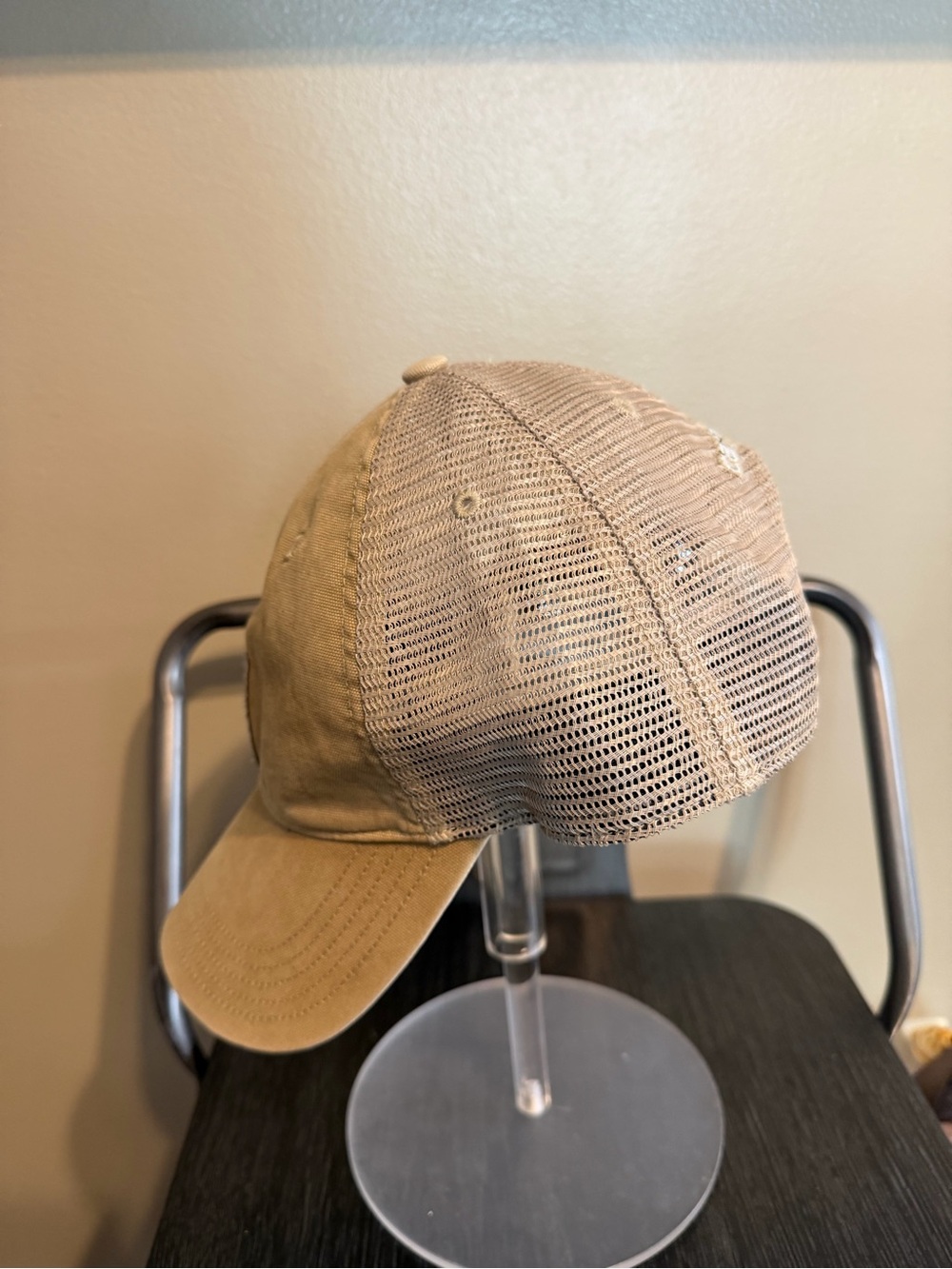 Carhartt Tan Canvas Mesh Trucker Hat Snapback Cap - Picture 5 of 8